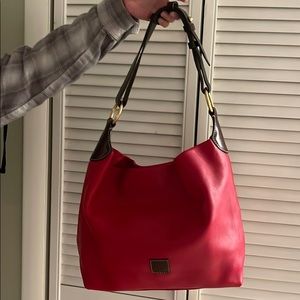 Dooney Bourke red leather shoulder bag